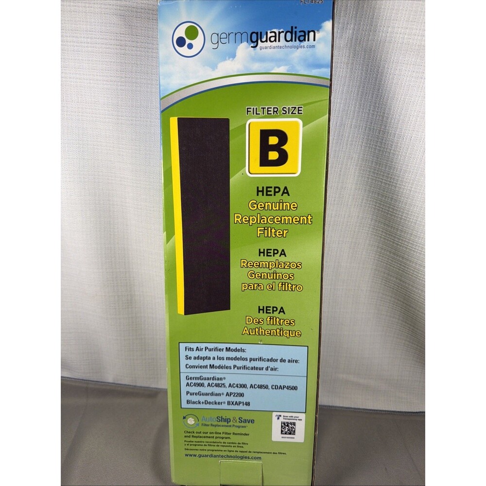 Genuine GermGuardian FLT4825 HEPA Replacement Filter B - Brand New in Box